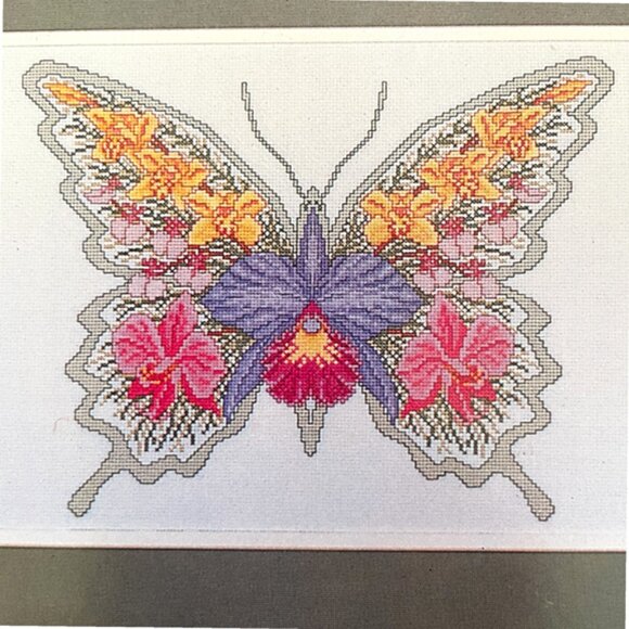 The Pacific Collection Orchid Butterflies Counted Cross Stitch Leaflet 1988 - Picture 2 of 4